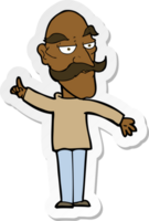 sticker of a cartoon old man telling story png