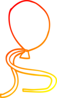 warm gradient line drawing of a cartoon ballon with string png