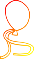 warm gradient line drawing of a cartoon ballon with string png