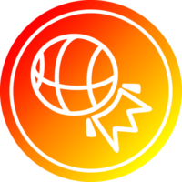 basketbal sport- circulaire icoon met warm helling af hebben png