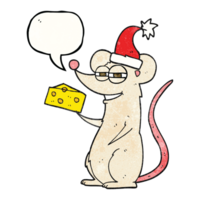 speech bubble textured cartoon christmas mouse png