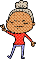 cartoon annoyed old lady png