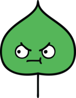 cute cartoon of a expressional leaf png