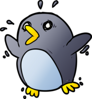 pingüino asustado de dibujos animados png