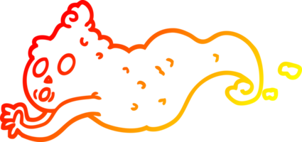 warm helling lijn tekening van een tekenfilm spookachtig geest png