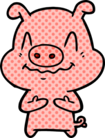 cochon de dessin animé nerveux png