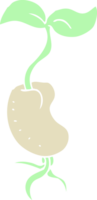 ilustración de color plano de la semilla que brota png