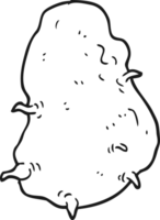 drawn black and white cartoon potato png