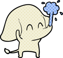 cute cartoon elephant spouting water png