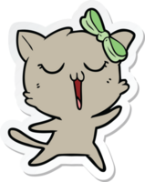 pegatina de un gato de dibujos animados png