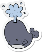 sticker of a cartoon spouting whale png