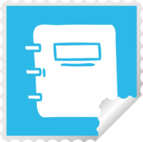 square peeling sticker cartoon of a note book png