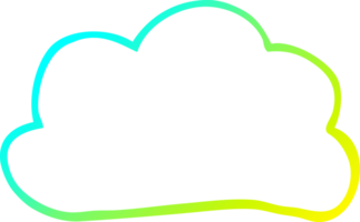 cold gradient line drawing of a cartoon weather cloud png