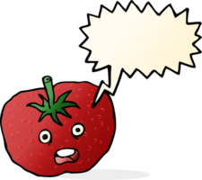 cartone animato pomodoro con discorso bolla png