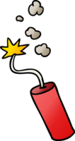 hand drawn gradient cartoon doodle of a lit dynamite stick png