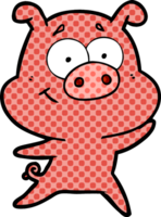 porco de desenho animado feliz png