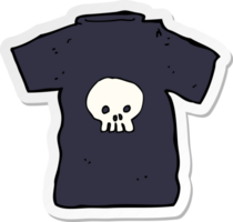 pegatina de una camiseta de calavera de dibujos animados png