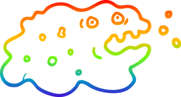 rainbow gradient line drawing of a cartoon germ png