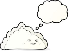 tekenfilm wolk met gedachte bubbel png