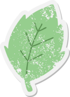 simple cartoon leaf grunge sticker png