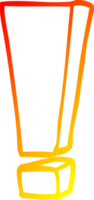 warm gradient line drawing of a cartoon exclamation mark png