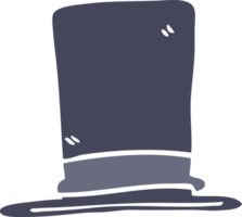 flat color illustration cartoon top hat png