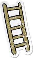 distressed sticker of a cartoon ladder png