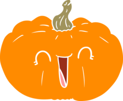 flat color style cartoon pumpkin png
