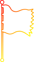 caloroso gradiente linha desenhando do uma desenho animado acenando bandeira png