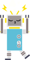 flat color retro cartoon of a malfunctioning robot png
