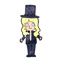 cartoon woman wearing top hat png