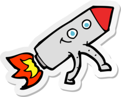 sticker of a cartoon happy rocket png
