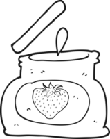 drawn black and white cartoon popping jar of jam png