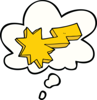 cartoon lightning strike with thought bubble png