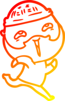 caloroso gradiente linha desenhando do uma desenho animado feliz barbudo homem png