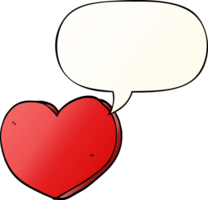 cartoon love heart with speech bubble in smooth gradient style png