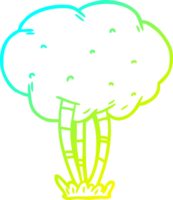 cold gradient line drawing of a Cartoon tree png