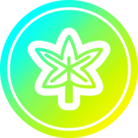 marijuana leaf circular icon with cool gradient finish png