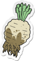 sticker of a cartoon muddy turnip png