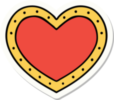 sticker of tattoo in traditional style of a heart png