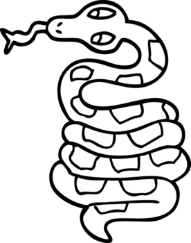linje teckning tecknad serie giftig orm png