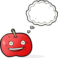 cartoon shiny apple with thought bubble png