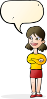 cartoon smug woman with speech bubble png