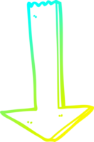 cold gradient line drawing of a cartoon pointing arrow png