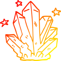 warm gradient line drawing of a cartoon magic crystal png