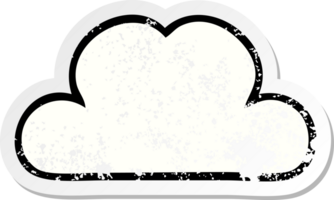 distressed sticker of a cute cartoon white cloud png