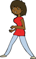 mujer de dibujos animados caminando png