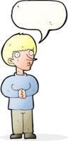 cartoon nervous man with speech bubble png