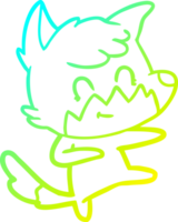 cold gradient line drawing of a cartoon friendly fox png