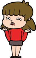 cartoon worried woman png